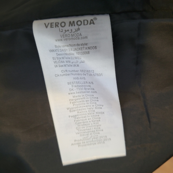 VERO MODA KATE DAISY 3/4 JACKET - Picture 7 of 8